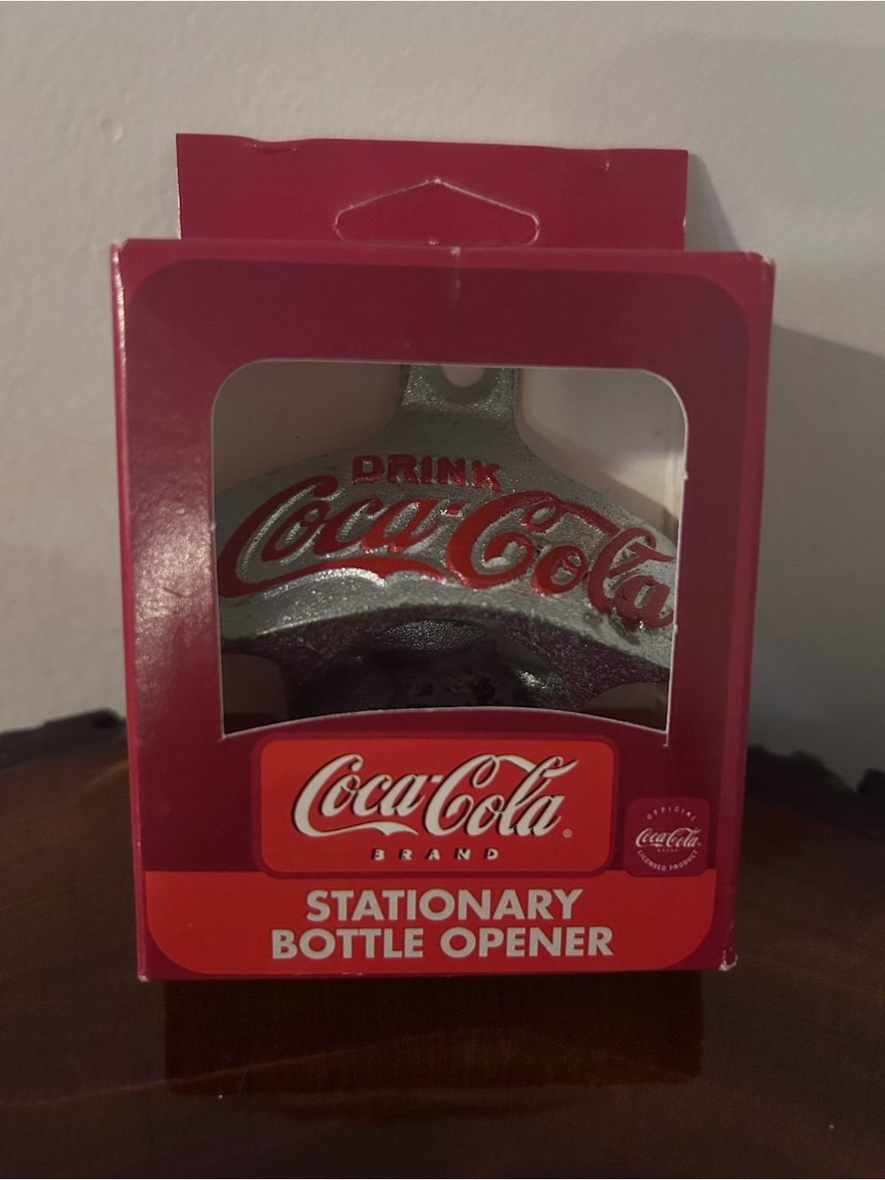 Coca Cola Red & Silver Wall-Mount Bottle Opener in Branded Box